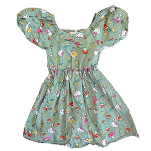 Hello Kitty Girls Green Dress size: 4-5T